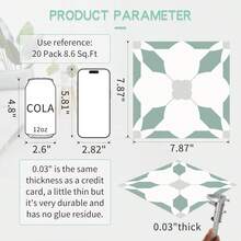 MORCART 20cm X 20cm Peel And Stick Floor Tiles, 20 Pieces Of Self-Adhesive DIY Vinyl Flooring, Suitable For Removable Waterproof Tile Stickers (Light Blue) In Bedrooms, Living Rooms, Bathrooms, Kitchens, And Stairs - 淺藍色 - 查看 7