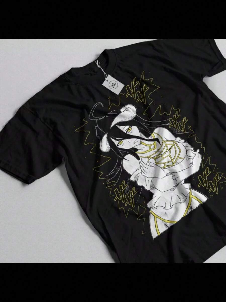 Overlord Ainz T-Shirt Ooal Gown Albedo Skull Demon Girl Succubuss Shirt All Size - màu đen - Xem 1