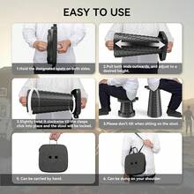 2025 Upgraded Portable Folding Stool, Collapsible Stool, Telescoping Camping Stool With Max Load Capacity 485lbs, Square Retractable Seat For Camping Gardening Fishing HiFKing BBQ[Black] - 方形凳子-黑色 - 查看 7