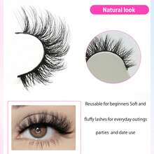 7对自然款假睫毛 | 奢华纤长蓬松猫眼假睫毛，自然卷翘，D型卷翘，3D立体丰盈，仿貂毛效果，多对浓密款，打造迷人眼妆 | 适合日常佩戴、派对、约会、婚礼、节日及各种场合 - 濃密款 - 查看 6