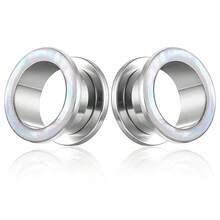 2个316不锈钢螺纹圆形耳塞耳扩扩器穿刺饰品 男女通用 - 多色 - 查看 27