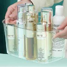 Organizador de Caja de Almacenamiento Transparente de PET 37*24.5*15CM Organizador de Maquillaje para Uso en el Hogar y la Oficina,contenedor de maquillaje,organizadores de cajones de baño y almacenamiento,organizador claro - transparente - Ver 6