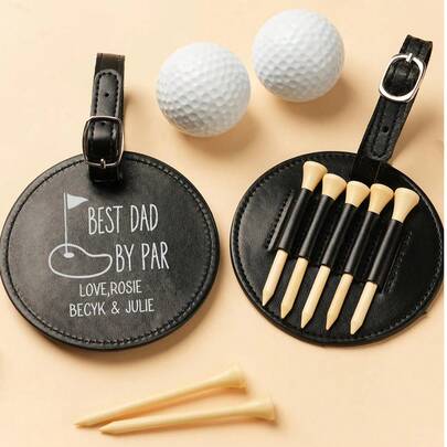 Thẻ đeo túi golf cá nhân hóa kèm hình gậy golf, thẻ đeo túi golf bằng da tùy chỉnh, phụ kiện golf tùy chỉnh, quà tặng cho phù rể, quà tặng golf cho nam giới.