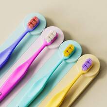 4pcs High Density Soft Bristle Toothbrushes, Suitable For Adults, Couples, Sensitive Gums, Home & Travel Use - Multicolor - View 6