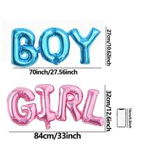 2pcs Gender Reveal Foil Balloon, Decorations For Boy Or Girl Gender Reveal Party Backdrop - Multicolor - View 4