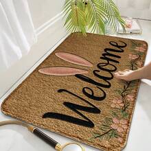 1pc Easter Bunny Ear Welcome Mat, Lightweight Rectangular Carpet, Suitable For Indoor/Outdoor Decoration, Stain-Resistant Entrance Rug For Home, Farmhouse, Bar, Creative Art Design - Doormat, Small Rug, Welcome Mat, Area Rug, Garden Rug, Washable Carpet - contracted design - View 3