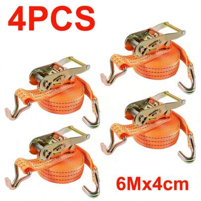 4X Heavy Duty Ratchet Ties Down Straps 40mm-6-Meter Lashing Cargo/Luggage-3000KG