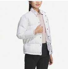 Adidas Women's New Outdoor Windproof Warm Hooded Down Jacket - White - View 2