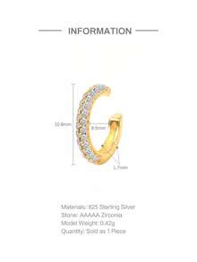 925 Sterling Silver Ear Cuff Earrings For Women Non Piercing 18K Gold Plated Ear Cuff Non Pierced Ears Clip On Cartilage Earring Lightweight - Gold - View 2