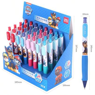 2pcs/Set Paw Patrol Cartoon Cute Neutral Pens, 0.7mm Quick-Drying Ink, Paw Patrol Neutral Pen Gift Box, Paw Patrol Stationery, Adorable Cartoon Character Pattern, Creative Stationery, Suitable For Office, School, Party Gifts, Birthday Gifts, Daily Gifts, Personalized Office Supplies, Personalized School Supplies, Back To School Essentials