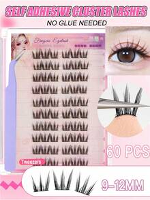 OBOVAY 60片自粘猫爪卷翘假睫毛，打造自然妆效，无需胶水，轻盈舒适，适合日常佩戴，可重复使用，3秒轻松上手，免胶假睫毛 - 3秒快速粘贴，持久耐用，无需胶水，睫毛簇，单根睫毛，假睫毛，磁性睫毛，卡通风格睫毛，猫眼睫毛，免胶睫毛，尖头睫毛，自粘睫毛，预粘假睫毛，免胶睫毛，自然睫毛簇 - C - 查看 3