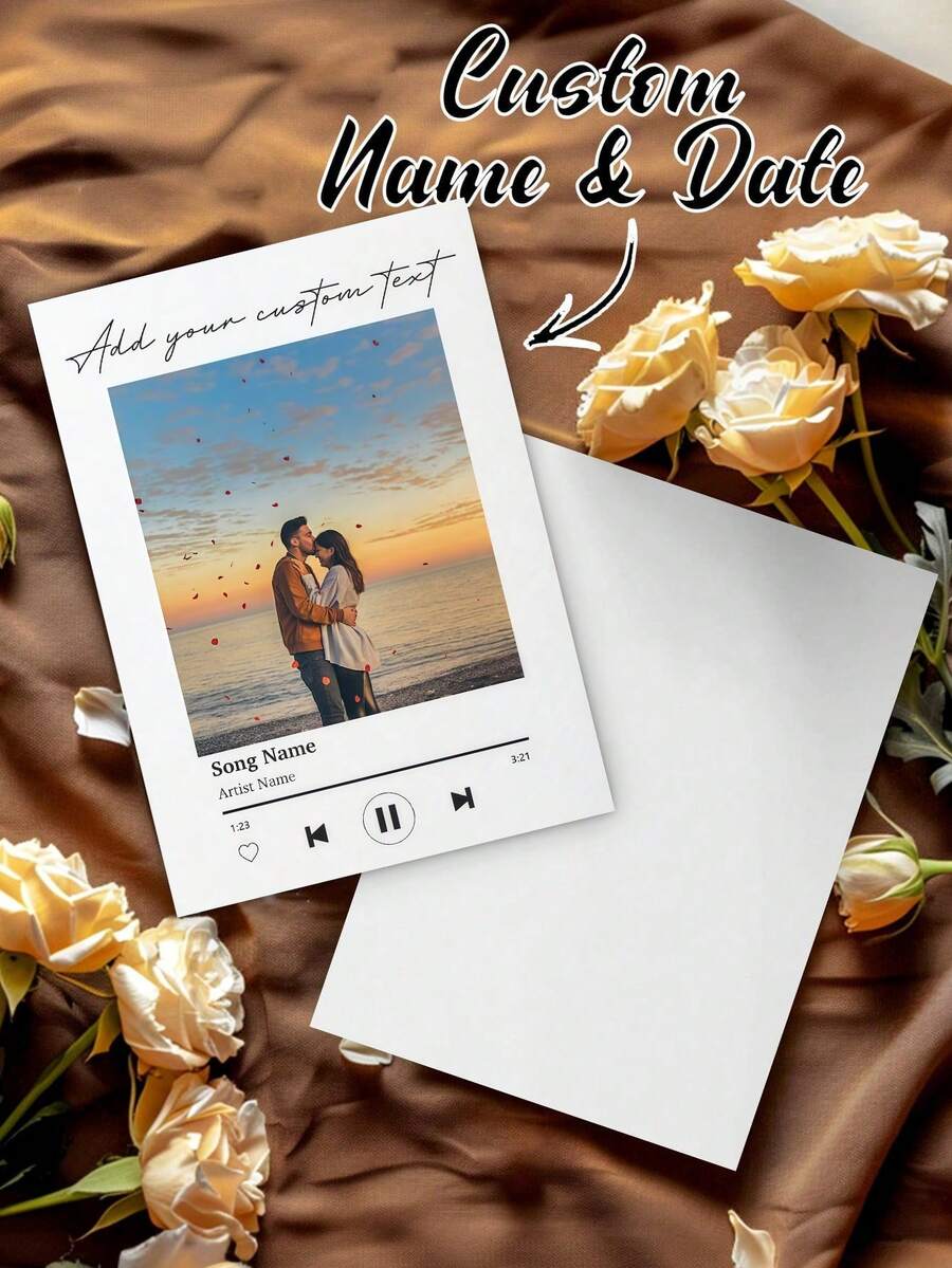 Tarjetas personalizadas con fotos, tarjetas de música personalizadas, tarjetas de canciones, tarjetas de aniversario, tarjetas de boda, tarjetas de cumpleaños, tarjetas para novia, tarjetas hechas a mano - A - Ver 1