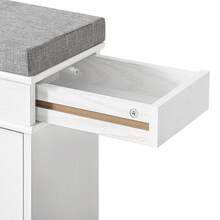 SoBuy 帶座墊的換鞋凳，儲物空間，帶蓋鞋櫃，鞋架，狹窄，節省空間的長凳，帶儲物空間，適用於走廊、客廳，白色復古木紋效果 75x51x24cm FSR82-L-WG - 75x51x24 cm 白色 - 查看 8