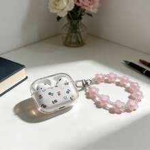 Floral Design Transparent Shiny Earphone Case, Clear Refreshing Earphone Cover, Earphone Anti-Drop Shell, Suitable Compatible With Apple Bluetooth Earphone Protective Case - Translucent - View 3