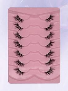 7 Pairs New Half Eye Lashes, Soft & Natural Cat Eye Design, Makeup Tool False Eyelashes For Lengthening & Volumizing - Criss Cross lashes - View 6