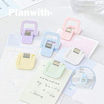 Planwith Multifunctional Mini Square Cube Clip, Standing & Hanging Binder Clip, Office & Student Document Bill Organizing Fixing Clip