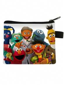 Sesame Street Cartoon Coin Purse, Portable Card Holder, Fashion Small Storage Bag, Can Hold Lipstick, Makeup Brushes, Skincare, Phone, Coins, Small Items, Suitable For Home, Gifts, Vacation And Holidays (Halloween, Christmas) And Multi-Purpose Use - Multicolor - View 22