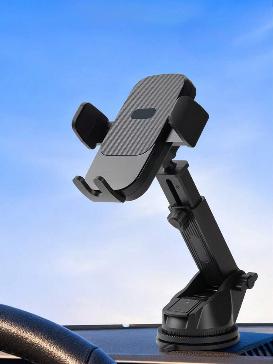 REMAX 1pc Universal Adjustable Car Phone Holder - Dashboard/Windshield Suction Cup Mount Suitable For All Smartphones - XK156 - View 1