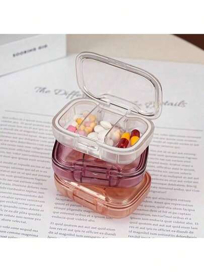 1pc Portable Waterproof Weekly Pill Organizer Box, Compact Sealed Pill Case For Travel And Daily Medication Storage, Small Weekly Pill Organizer Suitable For Handbag And Pocket