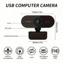 1080P High-Definition Camera, Built-In Microphone, Wide-Angle View, USB Interface, 360° Rotatable, Clip-On Camera, Suitable For Office Use And Home Security Purposes. - Black - View 4