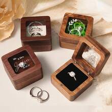 Personalized Wooden Ring Box With Custom Name, Personalized Engagement Ring Box,Acrylic Lid Wedding Ring Box For Her,Anniversary Gift, Engraved Ring Box - Multicolor - View 10