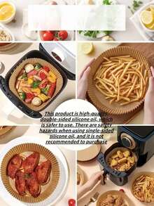 50pcs Non-Stick Air Fryer Liners - Round Parchment Paper Baking And Roasting Mats, Healthier Cooking, Easy Cleaning - Ideal For Home And Commercial Use - A - View 7