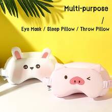 1 Pc Cartoon Pattern 2-In-1 Eye Mask & Pillow Design, Double-Sided Silk-Like Breathable Sleep Eye Mask, Relieves Eye Fatigue, Ideal For Girls' Naps, Blackout Eye Mask, Non-Tight & Ear-Friendly - Multicolor - View 3
