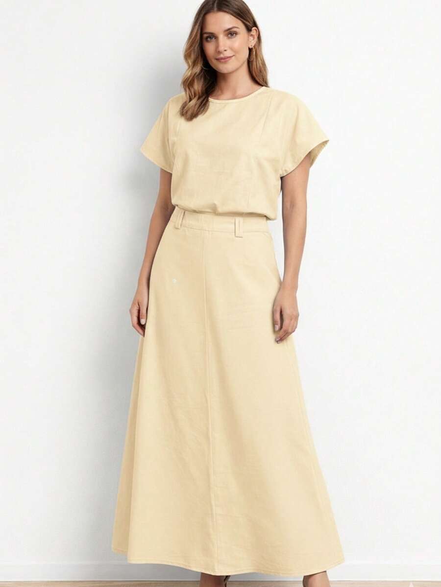 Women's Outfit, Stylish, Evangelical Style, Long Skirt And Blouse. - 黃色 - 查看 1