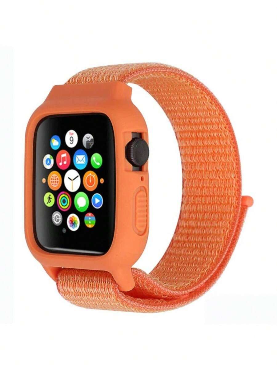 SMART WATCH MX Correa para Apple Watch Nylon/Case Protector SE/7/6/5/4/3/2/1 - Naranja - Ver 1