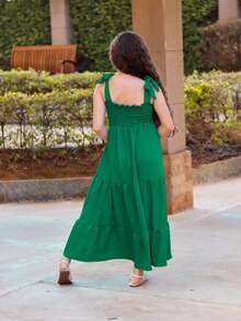 TRES MARIAS LONG STRAP DRESS FOR CHILDREN/ YOUTHS/ GIRLS - Verde - Ver 5