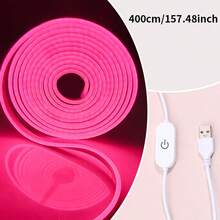 1/2/3/4/5/8/10m Flexible RGB LED Neon Light Strip With Remote Control Dimming 5V-USB Powered, Suitable For Halloween And Party Decoration, Kitchen Atmosphere, TV Background Lighting, Live Streaming Makeup Mirror Bathroom Mirror Fill Light Strip - 白色 - 查看 18