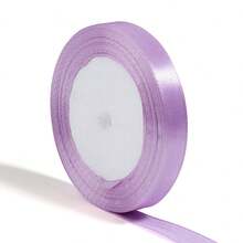 25码/卷薰衣草色缎带，纯色亮面面料，适用于DIY婚礼请柬、新娘捧花、礼品包装、派对装饰、缝纫工艺、新娘捧花配饰、婚礼装饰 - 淡紫色 - 查看 10