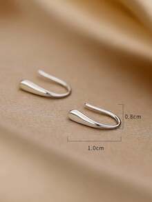 1 Pair S925 Sterling Silver Minimalist Teardrop Earrings, Suitable As Graduation, Family, Friendship Gift, Unique Commemorative Item - Water Droplets - View 4