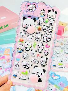 Cute Animal Cartoon 3D Stickers - Light Color Design, Suitable For Smartphone Cases, Laptops, Crafts, Scissors, Diaries, 3D Embossed Stickers, Graffiti Stickers. Some Styles May Have Color Differences And Will Be Randomly Sent. Cartoon 3D Embossed Sticker, Abstract Style, Suitable For Helmet Decoration, Craft Book Making, Car Decoration, Party Decoration - Multicolor - View 7