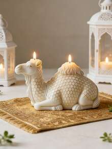 1 szt. Silikonowa forma 3D w kształcie leżącego wielbłąda – księżyc, wielbłąd, gwiazda, odporna na ciepło, wysoka elastyczność, wielofunkcyjna do wyrobu świec, gipsu/malowania, zabawki antystresowej, tła do fotografii, wystroju wnętrz, prezentów na imprezę, rękodzieła - Forma na świecę wielbłądzią - Zobacz 2