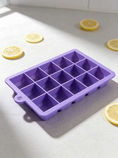 1pc 15/24 Cavity Silicone Ice Cube Tray, With Ejection Holes, Reusable & Stackable, Suitable For Coffee, Cocktails, Baby Food Freezing, Multipurpose Silicone Ice Mold For Home Kitchen