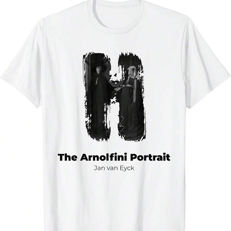La camiseta Arnolfini Portrait Grunge - Negro - Ver 1