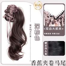 榛果拿铁香蕉夹式马尾假发片 - Dark Brown - 查看 12