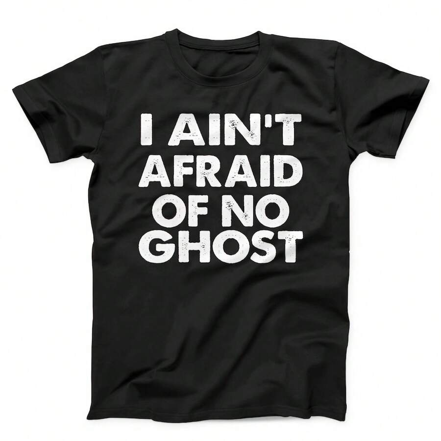 Camiseta "No le temo a ningún fantasma", camiseta de fantasma, camiseta de fantasma, camiseta divertida, camiseta de Halloween, camiseta de terror - Negro 1 - Ver 1
