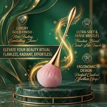 Portable Mini Gold Makeup Brush Set, Including Foundation Brush, Concealer Brush, Blush Brush, Contour Brush, Powder Brush - Multicolor - View 7