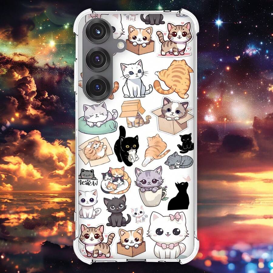 Personalized Case Cover (3826) CUTE KITTENS For GALAXY, NOTE, 20, ULTRA, PLUS, S25, S24, FE, S23, S22, 5G, S21, S20, 4G, S10, S10E, S9, S8, A73, A72, A70, A71, A56, A55, A54, A53, A52, A51, A50, A36, A35, A34, A33, A32, A30S, A30, A31, A26, A25, A24, A23, A22, A21S, A20S, A20, A17, A16, A15, A14, A13, A12, A11, A10, A10S, A07, A06, A05S, A05, A04S, A04E, A04, A03S, A03, CORE, A02, A01, M62, M55, M54, M53, M52, M51, M35, M34, M31, M23, M21S, M15, M14 - 無色 - 查看 1