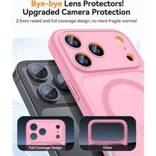 Magnetic For IPhone 17 Pro Max Case(6.9"), Upgraded [Full Camera Protection] [Compatible With Magsafe] [Translucent Matte] Shockproof Protective Phone Case, Orange - Pink - View 4