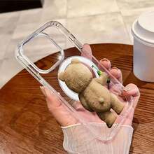 Ted, un oso pardo, con una cerveza verde en la mano. Esta elegante funda es compatible con Samsung, Apple, VIVO, OPPO, , Transsion, ,  y Honor. Fabricada en silicona TPU, ofrece protección contra golpes y caídas, además de una sensación superior. Es un regalo ideal para familiares, amigos y seres queridos, y una opción perfecta para San Valentín y Año Nuevo. - transparente - Ver 4