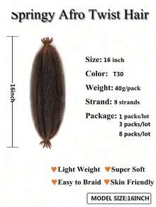 Tóc nối xoăn xù kiểu Afro Ombre T1B/30/27, tóc bện xoắn Marley đã được tách sẵn, tóc giả kiểu Faux Locs móc sợi dành cho nữ. - Nhiều màu - Xem 26