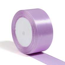 25码/卷薰衣草色缎带，纯色亮面面料，适用于DIY婚礼请柬、新娘捧花、礼品包装、派对装饰、缝纫工艺、新娘捧花配饰、婚礼装饰 - 淡紫色 - 查看 8
