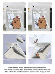 The One Holding The Knife, Capybara, Don't Touch My Tablet! Tablet Case Compatible With Air 11-Inch M3 2025 / M2 2024, Air 5th Generation 2022 , (A16) 11 Inch 11th Generation 2025,Compatible With Samsung Galaxy Tab,Kindle Paperwhite 12th Gen 2024, Clear Back ,Fashion Pattern Protective Case,Automatic Sleep And Wake-Up Function, Airbag Protection, Suitable For Gifts And Office Use - Multicolor - View 8