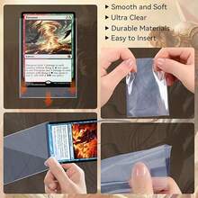 500张透明卡套，柔软的卡套，适用于标准卡片、体育卡、TCG/MTG卡、棒球卡 - 白色 - 查看 4