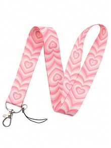 1条可爱心形图案挂绳，适用于医生、护士、学生、教师证件套，可作为礼物或日常使用。 - 彩色 - 查看 10