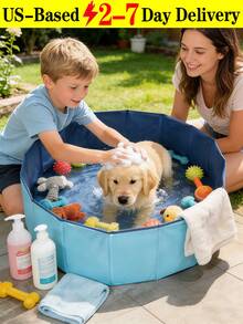 Foldable Dog Pet Bath Pool Collapsible Dog Pet Pool Bathing Tub Kiddie Pool Doggie Wading Pool For Puppy Small Medium Large Dogs Cats And Kids   Foldable Dog Pool Portable Pet Bath Tub And Kiddie Swimming Pool Collapsible Bathtub For Puppies Small Medium And Large Dogs Cats And Kids - Multicolor - View 1