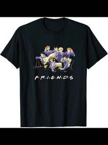 Ouran Host Club Manga Lovers Cotton T-Shirt Unisex Classic Round Neck Short Sleeved Tee Shirts - Black - View 1